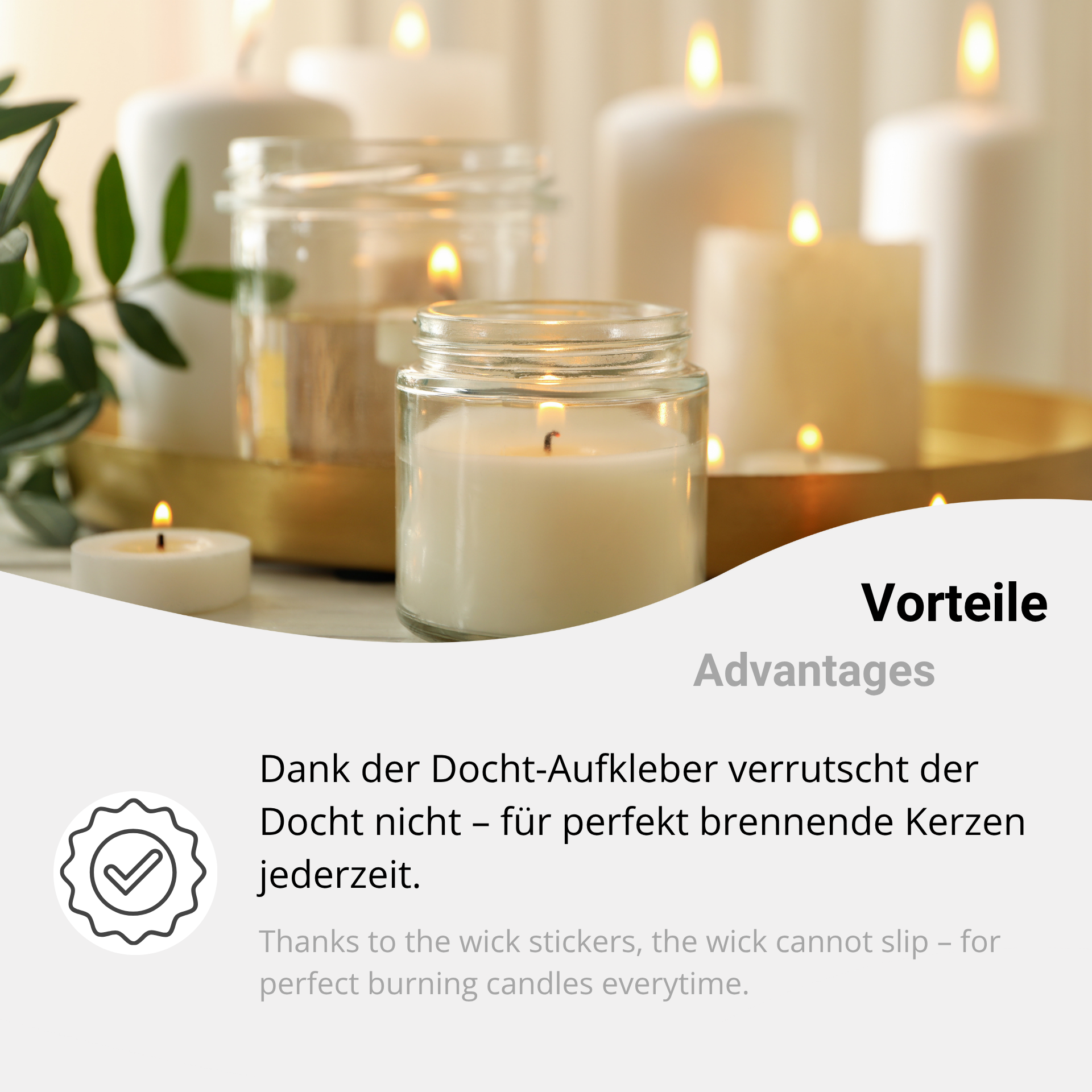 Candle Wick Stickers – 20-piece Set