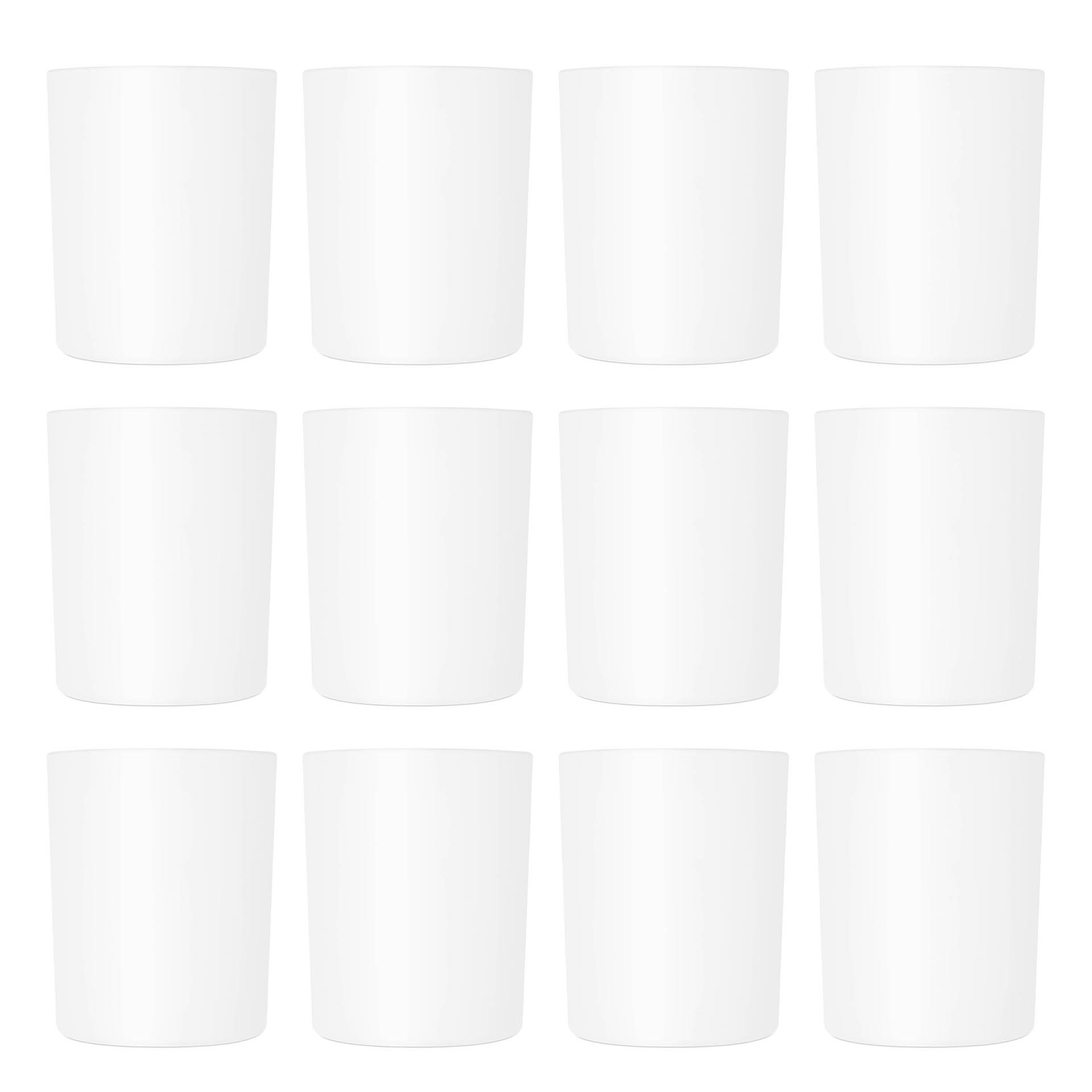Glass Candle Jar White Matte 200 ml 12 pieces