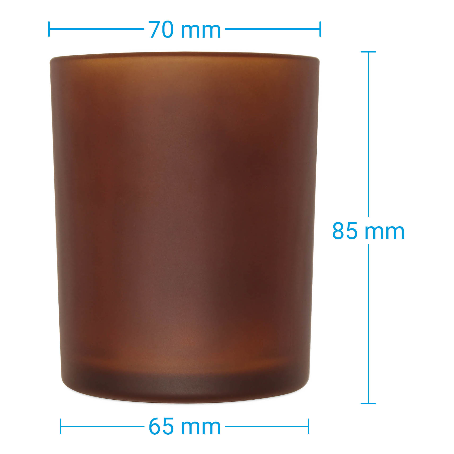 Glass Candle Jar Amber Matte 200 ml