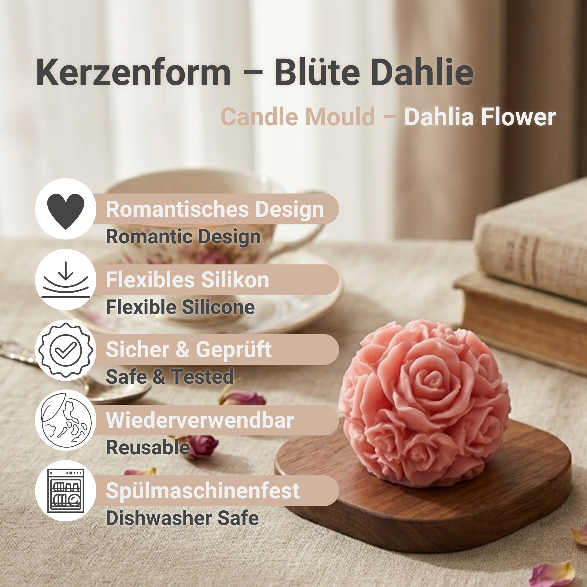 Benefits of our rose petal candle mould