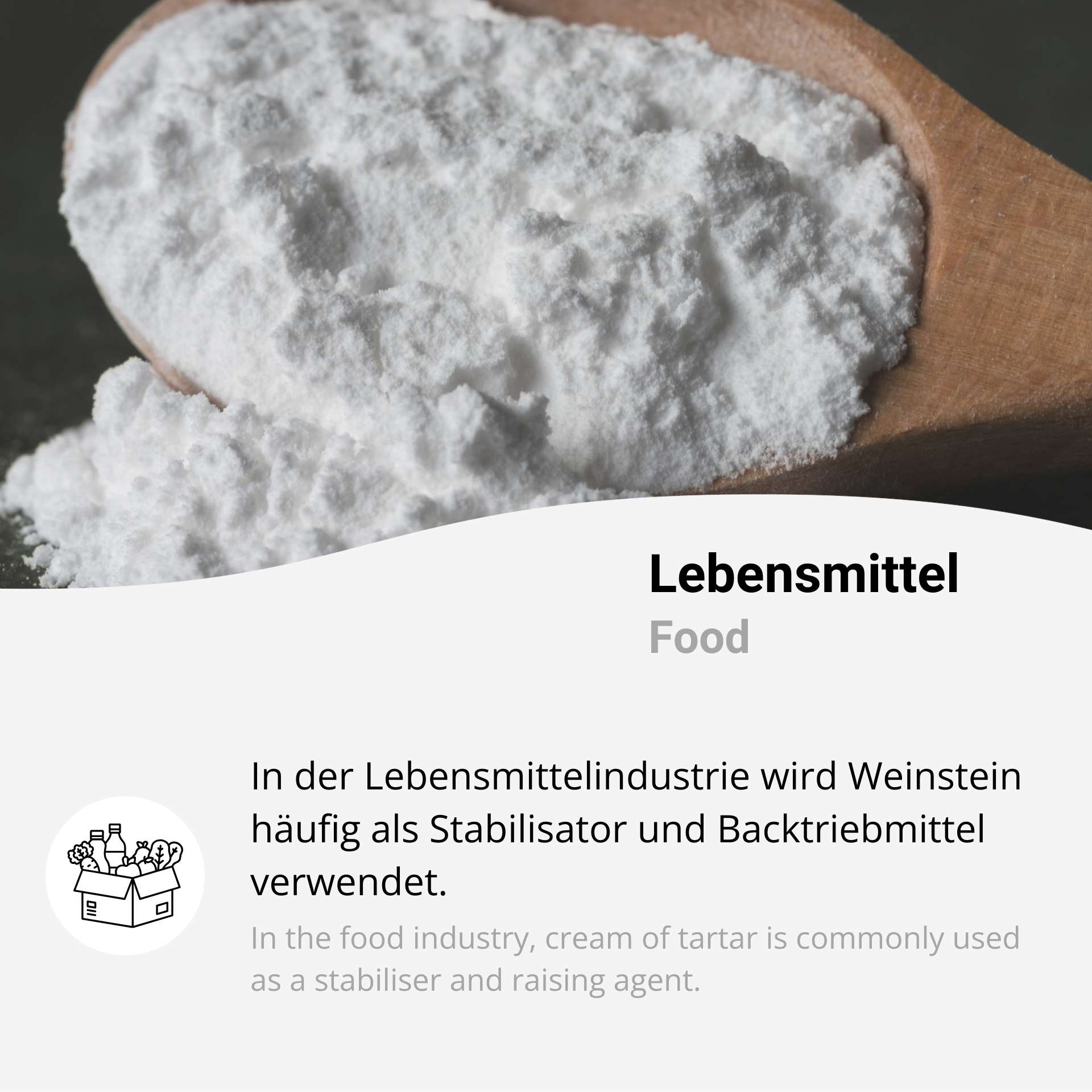 Cream of Tartar - Potassium Bitartrate E 336i