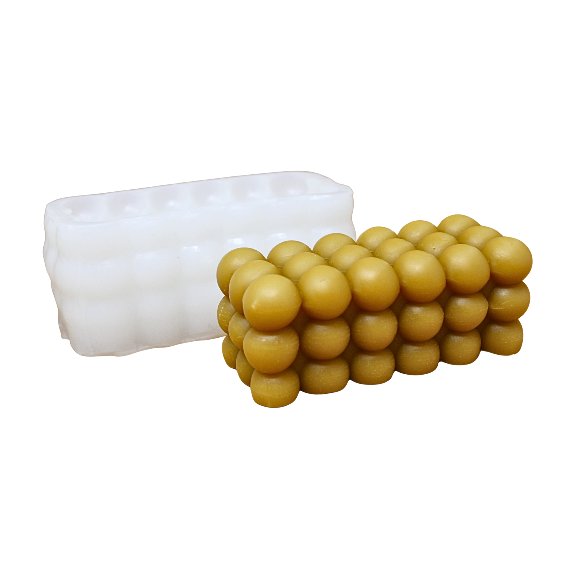 Double Bubble Candle Mould with Sample Candle