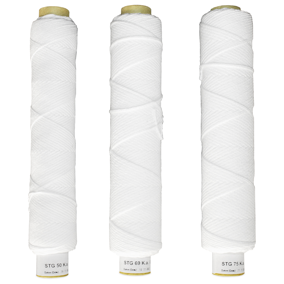 Spooled candle wick, flat wick STG