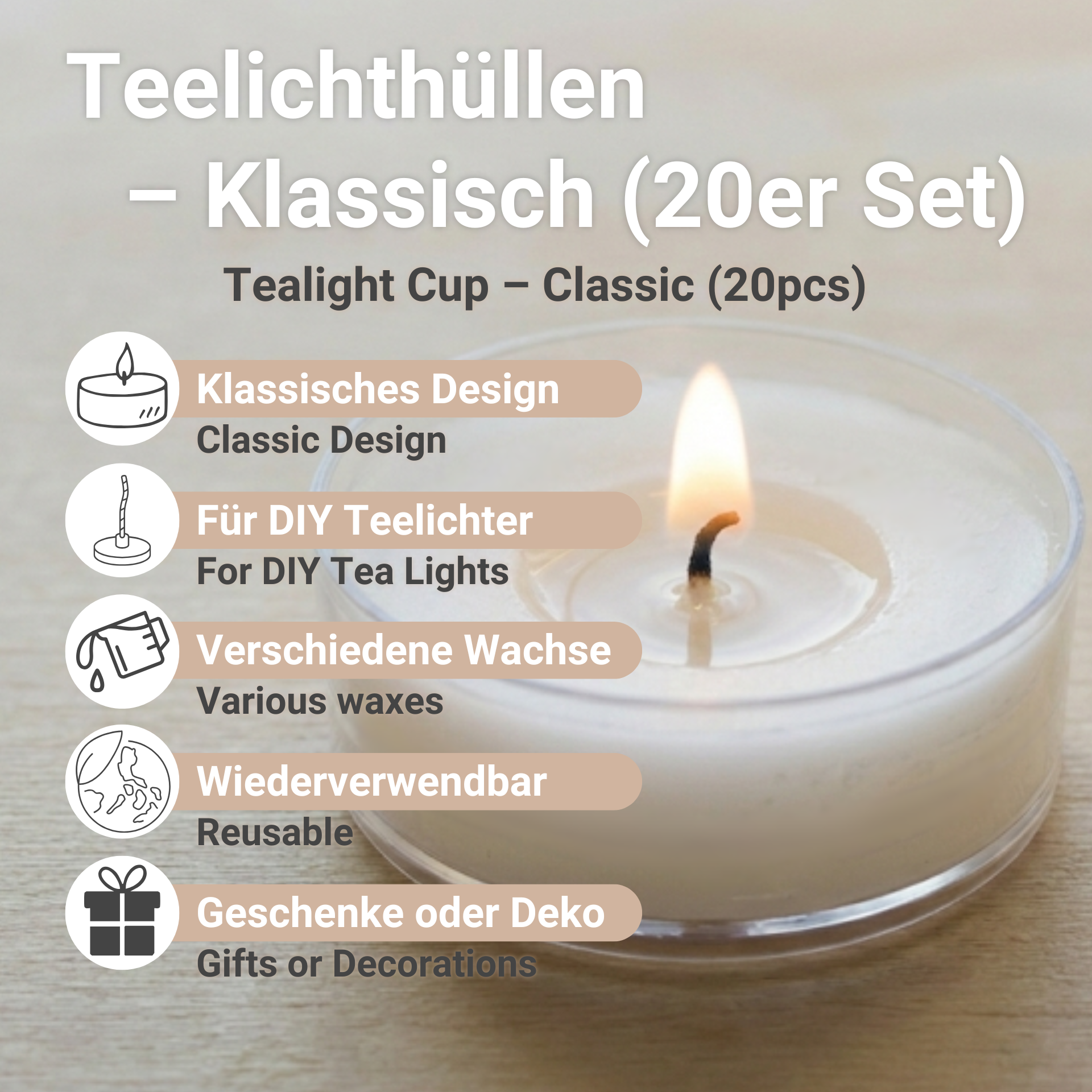 Tealight Cup – Classic (20er Set)