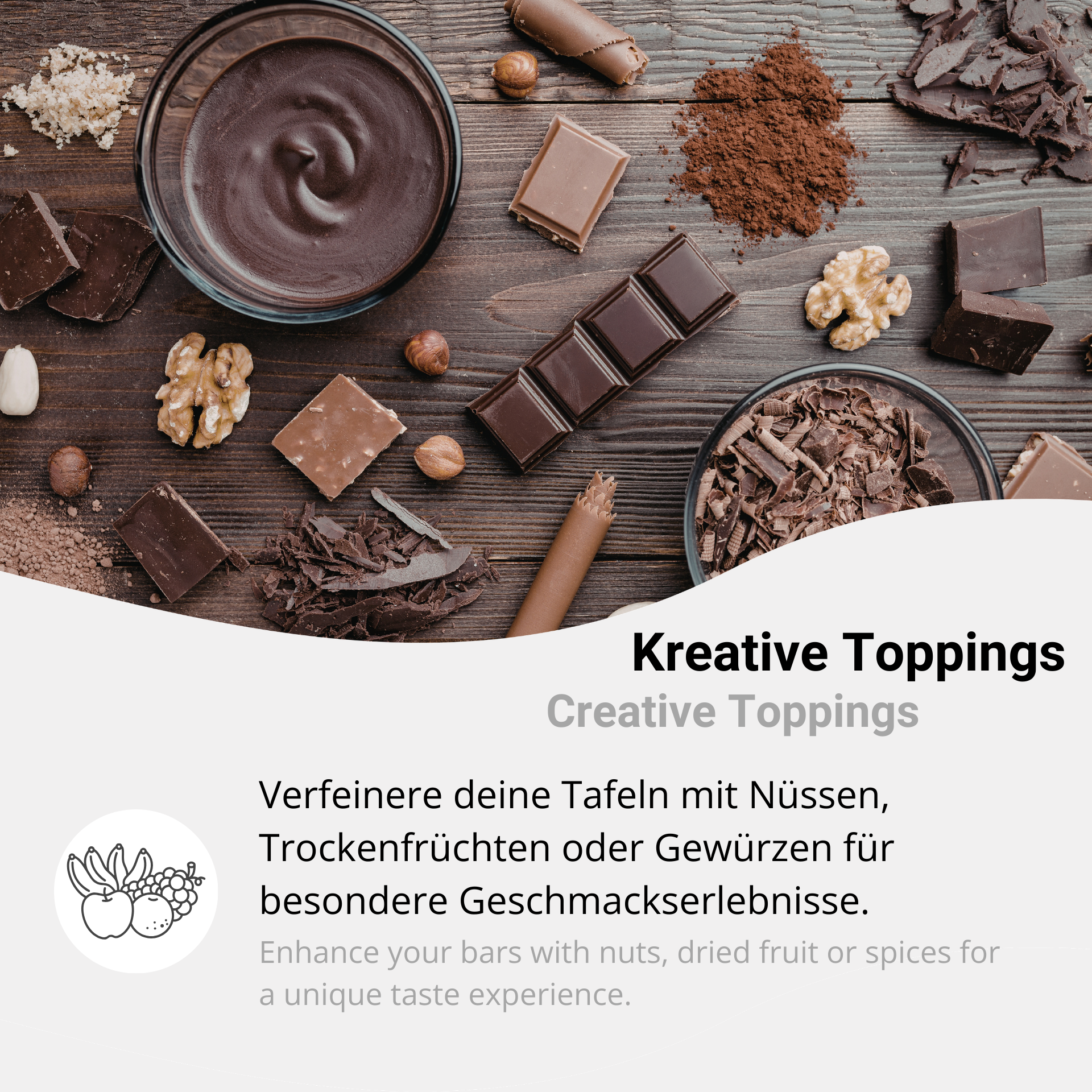Enhance your chocolate with your own toppings