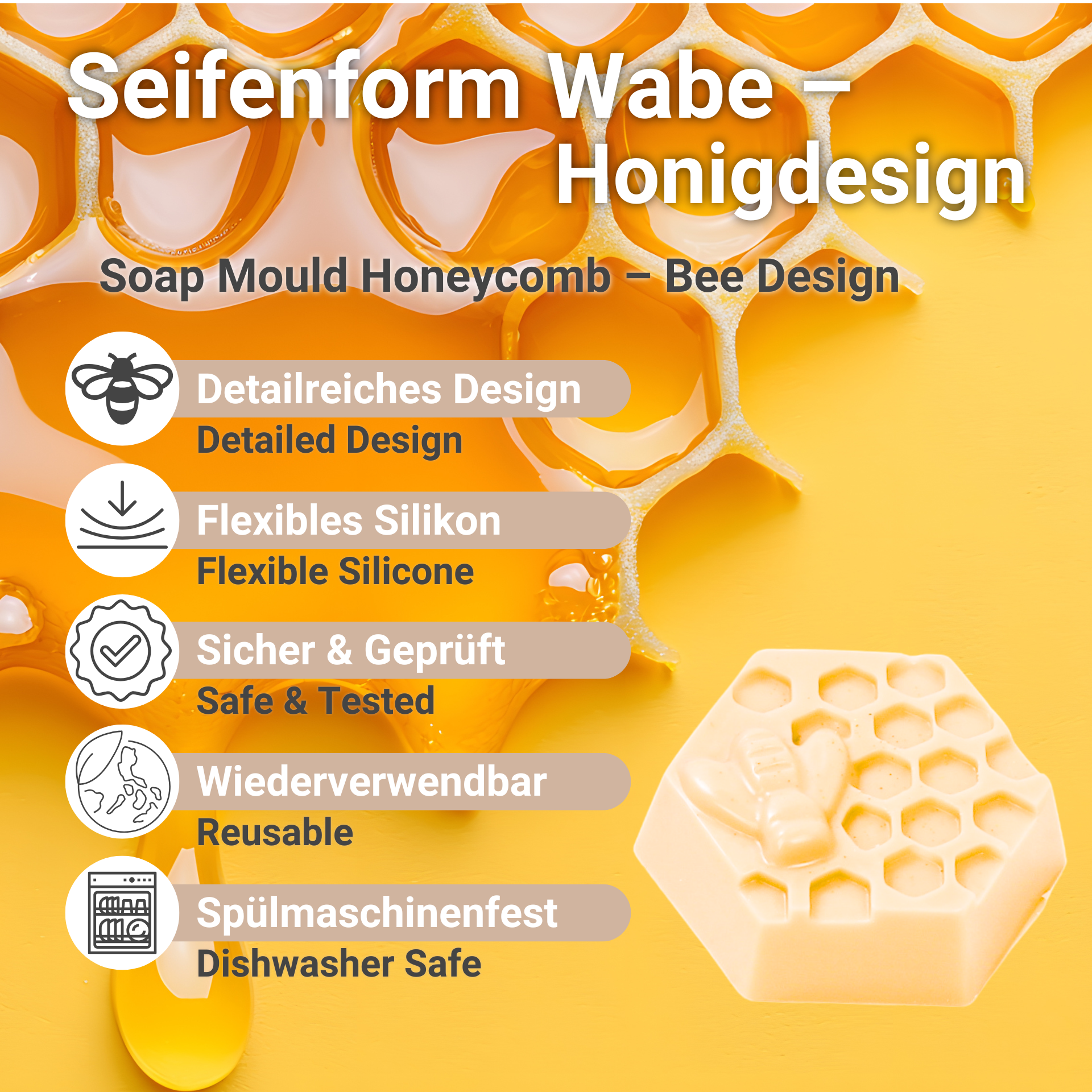 Soap Mould Honeycomb – Bee Design Benefits