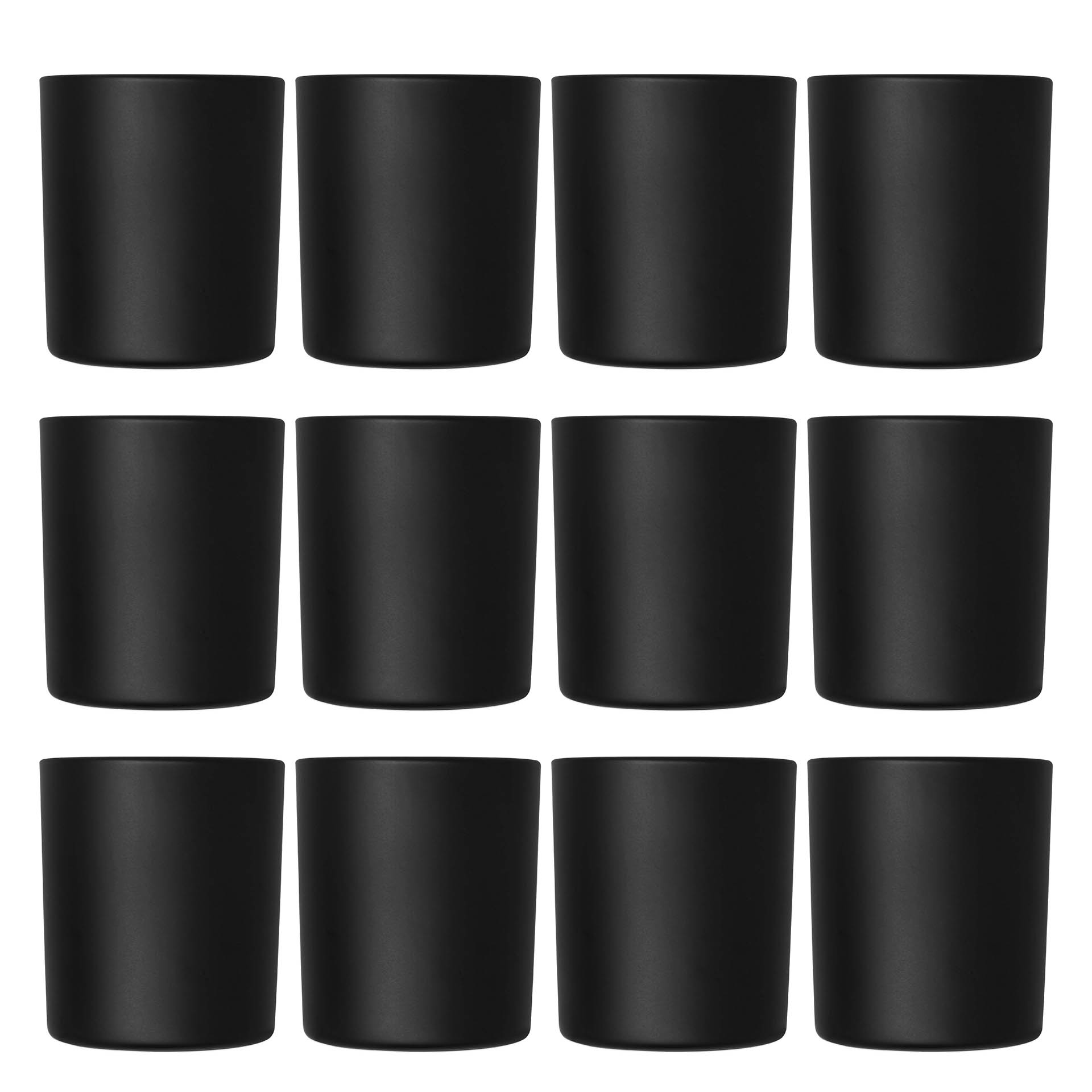Glass Candle Jar Black Matte 300 ml 12 pieces