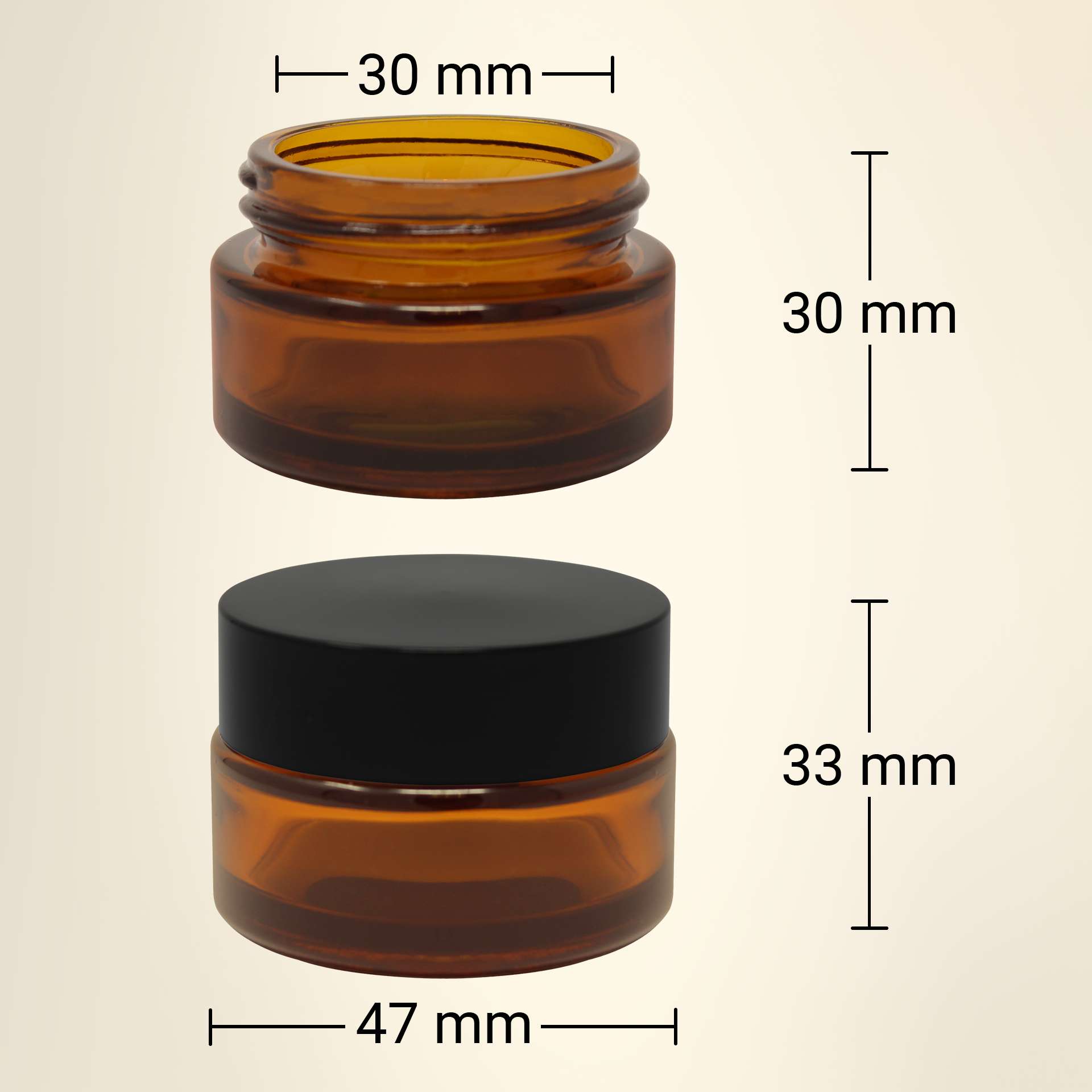 Cremetiegel mit schwarzem Deckel 20 ml