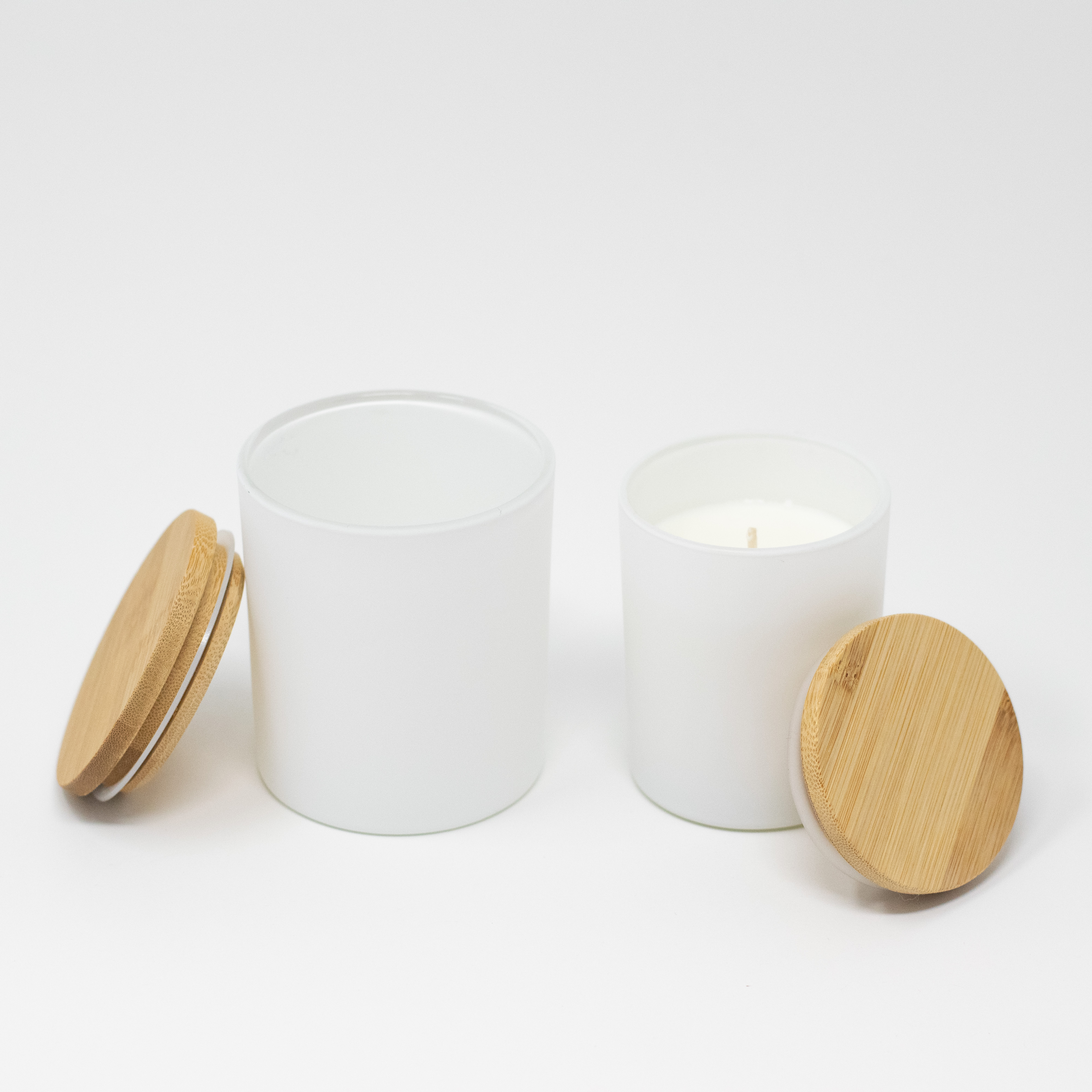 Glass Candle Jar White Matte 200 ml