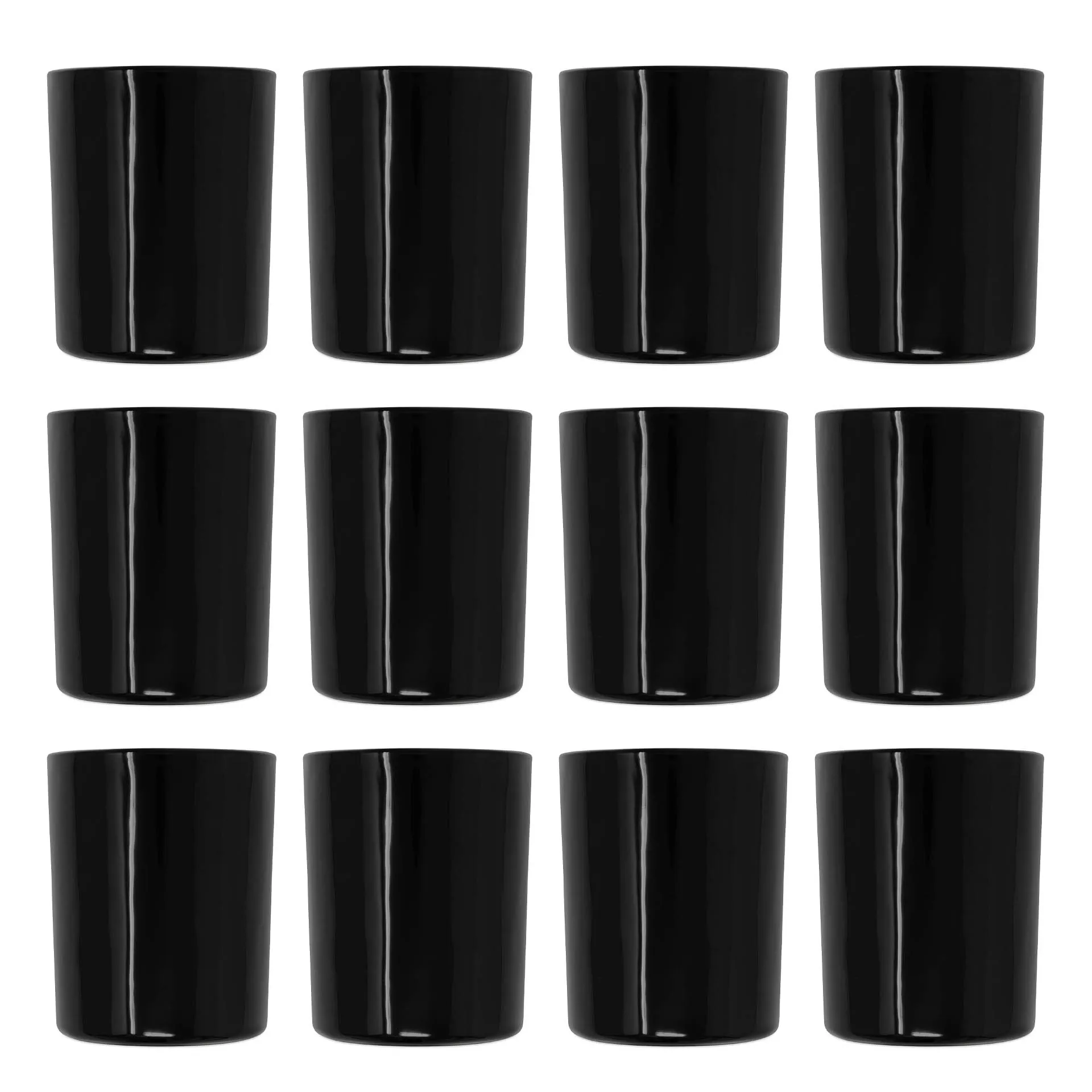 Kerzenglas in schwarz glänzend Kerzen Getränke Dekoglas 200ml