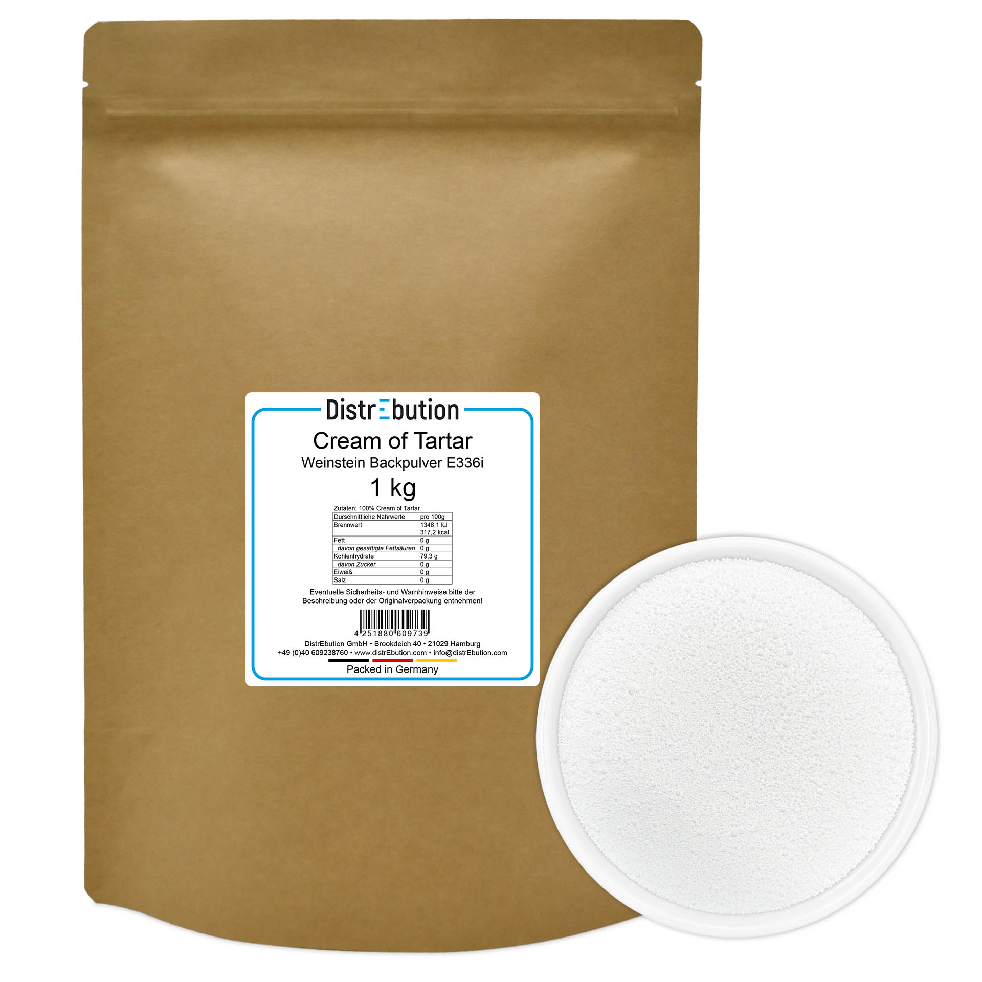 Cream of Tartar - potassium hydrogen tartar E 336i 1 kg