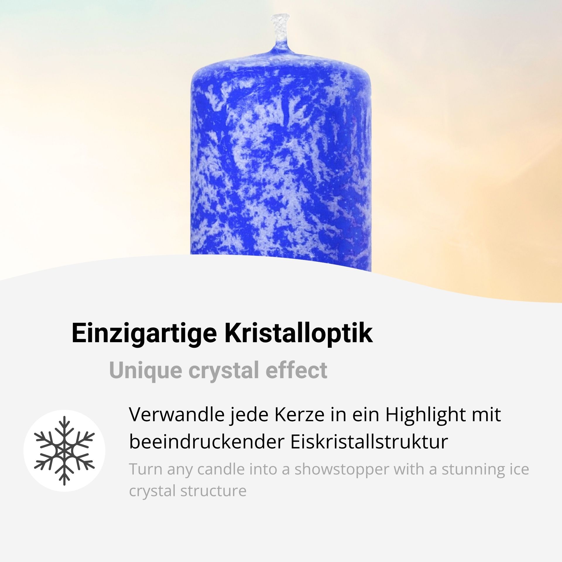Kristalltauchmasse, Eiskristall-Tauchwachs für Kerzen