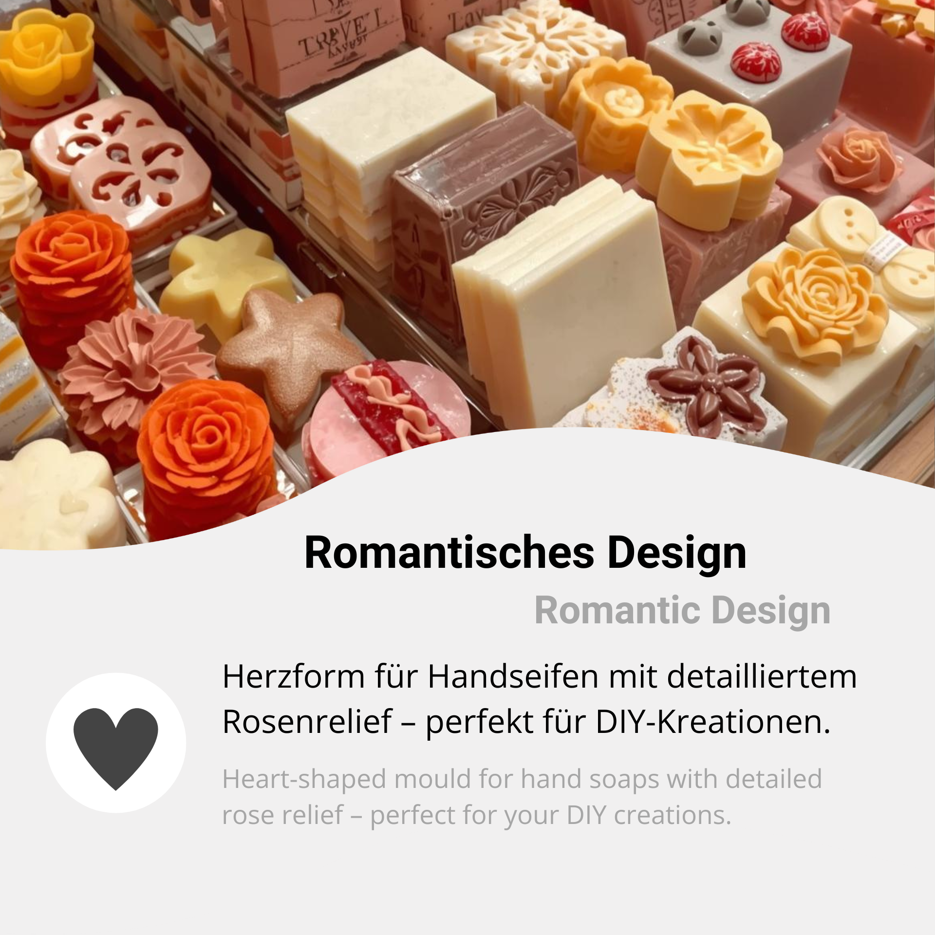 Hand soaps with romantic design