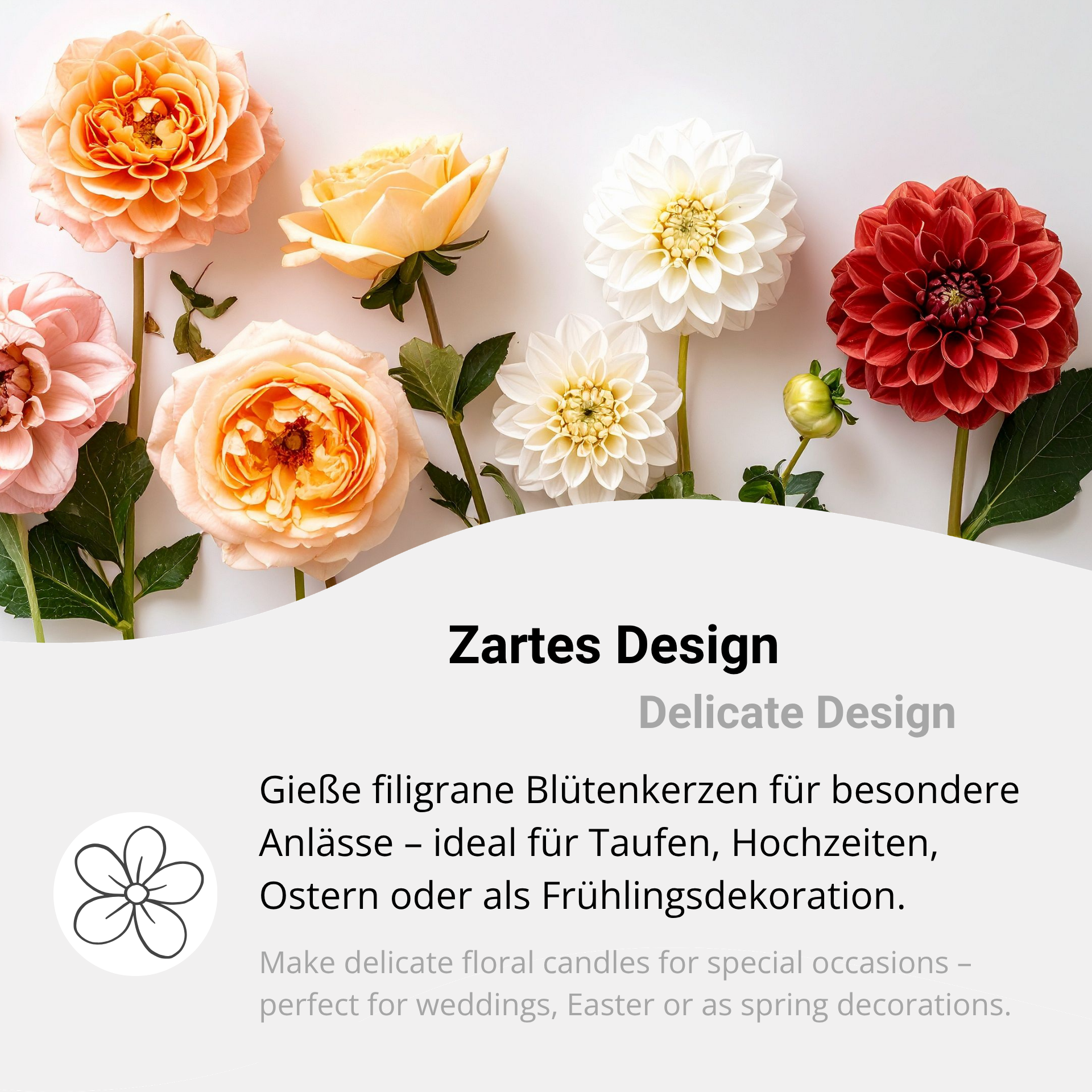 Kerzenform mit zartem Design