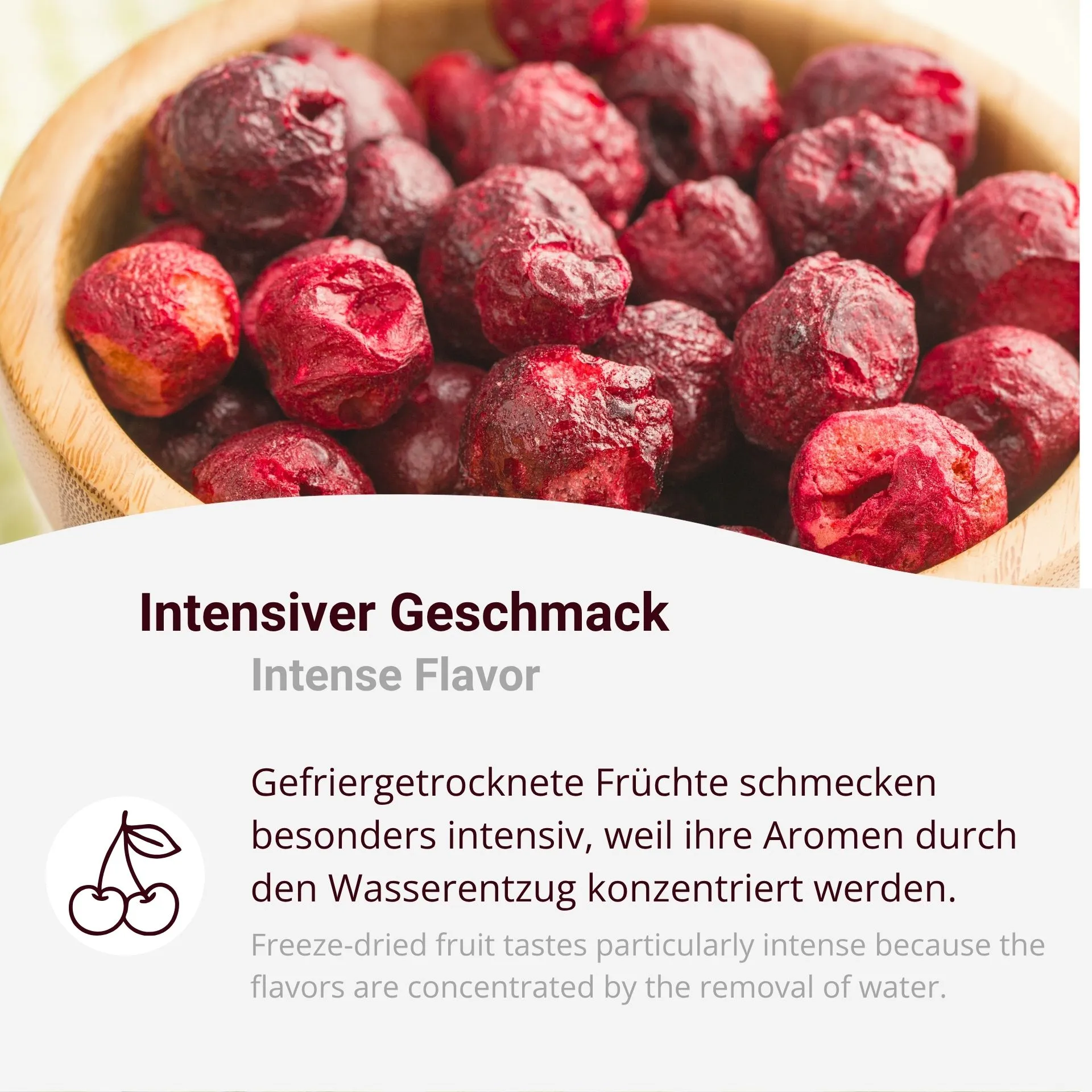 Gefriergetrocknete Sauerkirschen