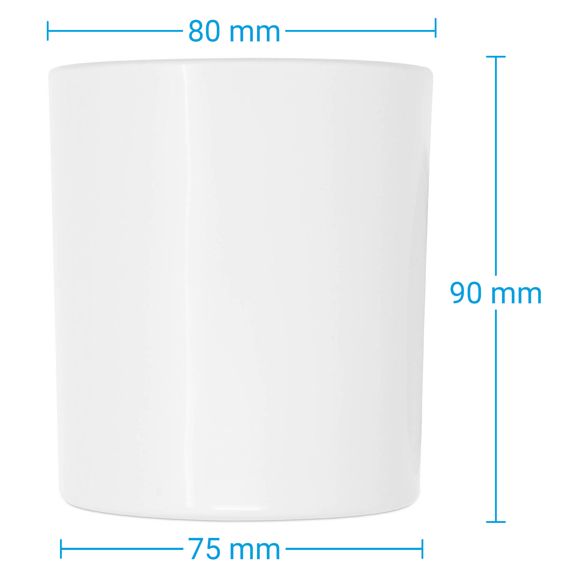 Kerzenglas weiß glänzend 300 ml