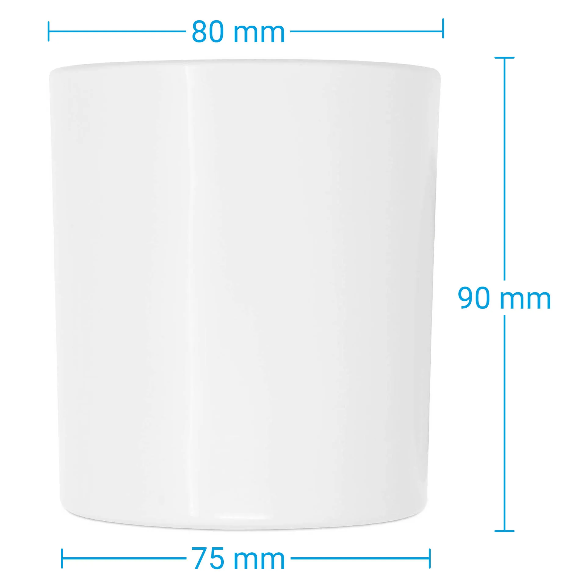Kerzenglas in weiß glänzend Kerzen Getränke Dekoglas 300ml