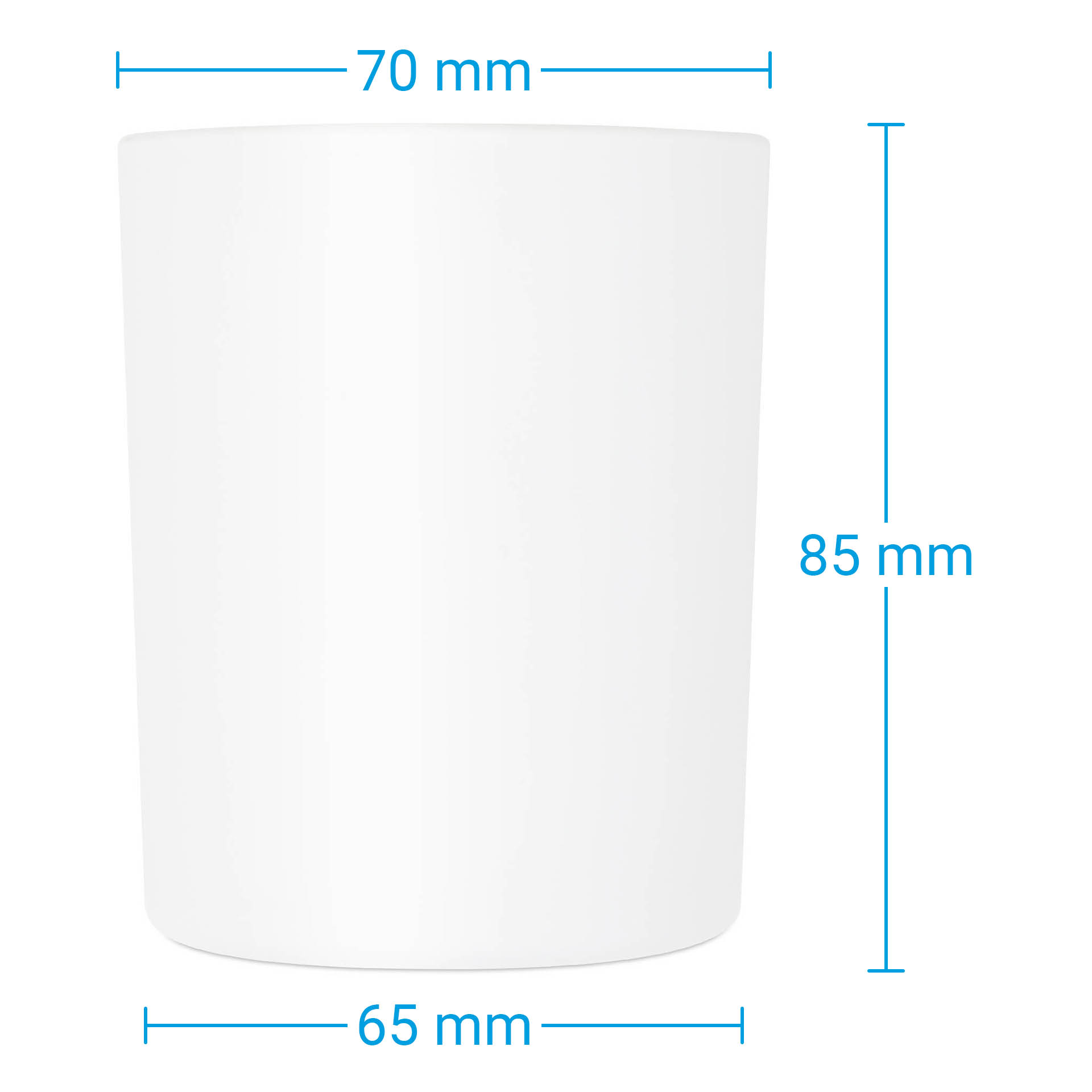Glass Candle Jar White Matte 200 ml