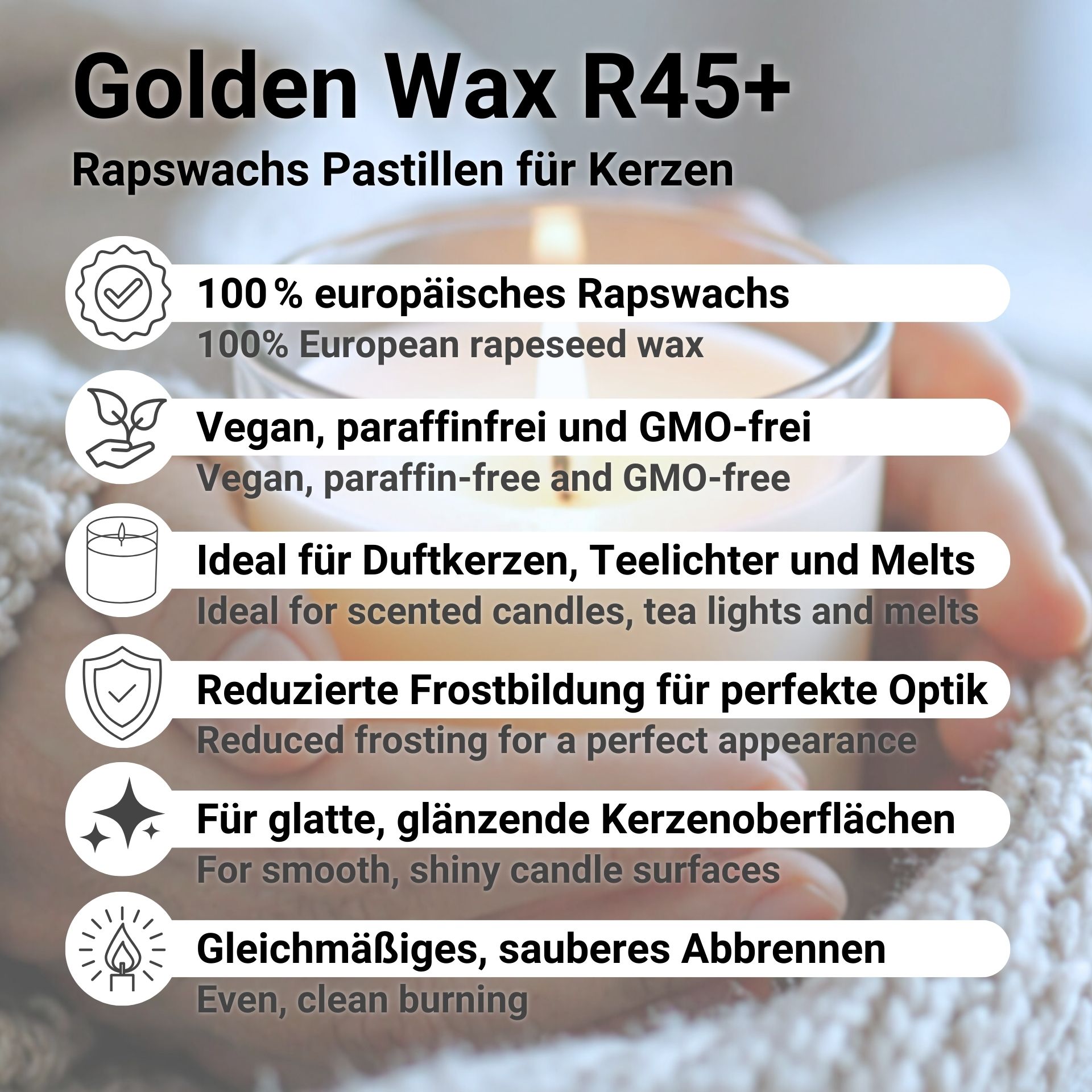 Golden Wax R45+ Rapeseed Wax Pastilles for Candles