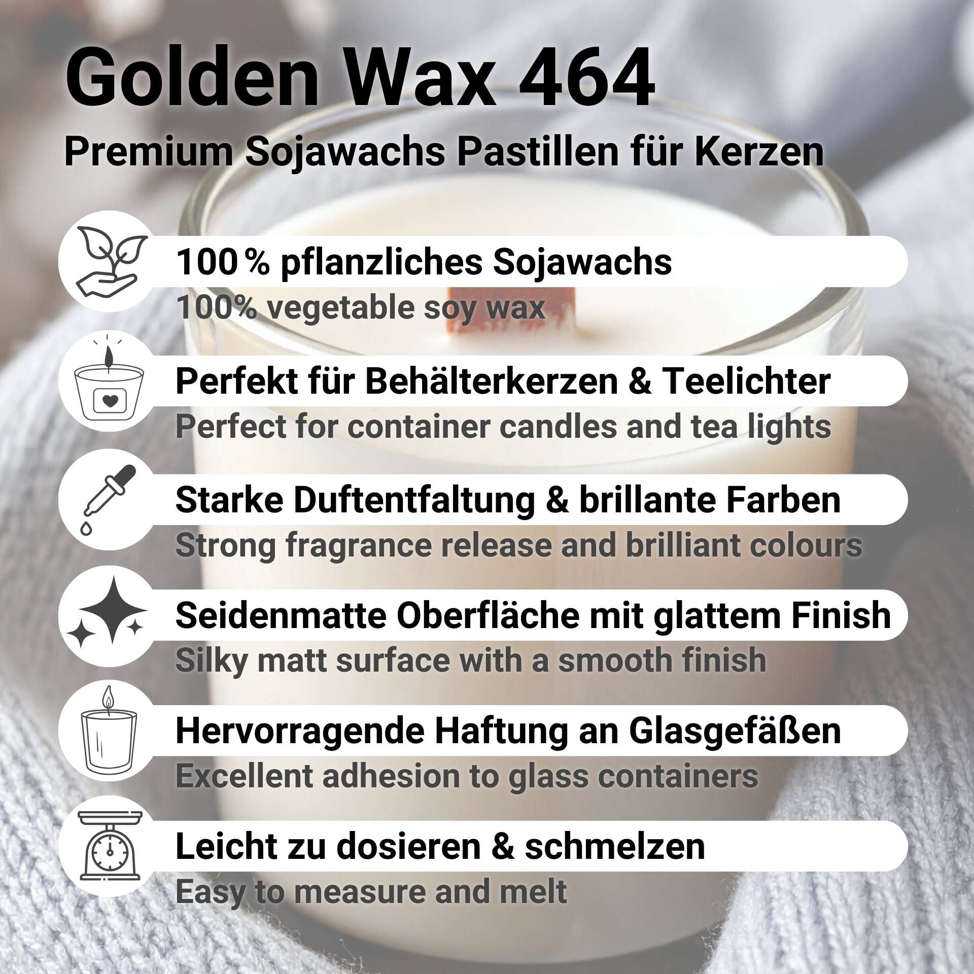 Golden Wax 464 - Soy Wax Pellets for Candles