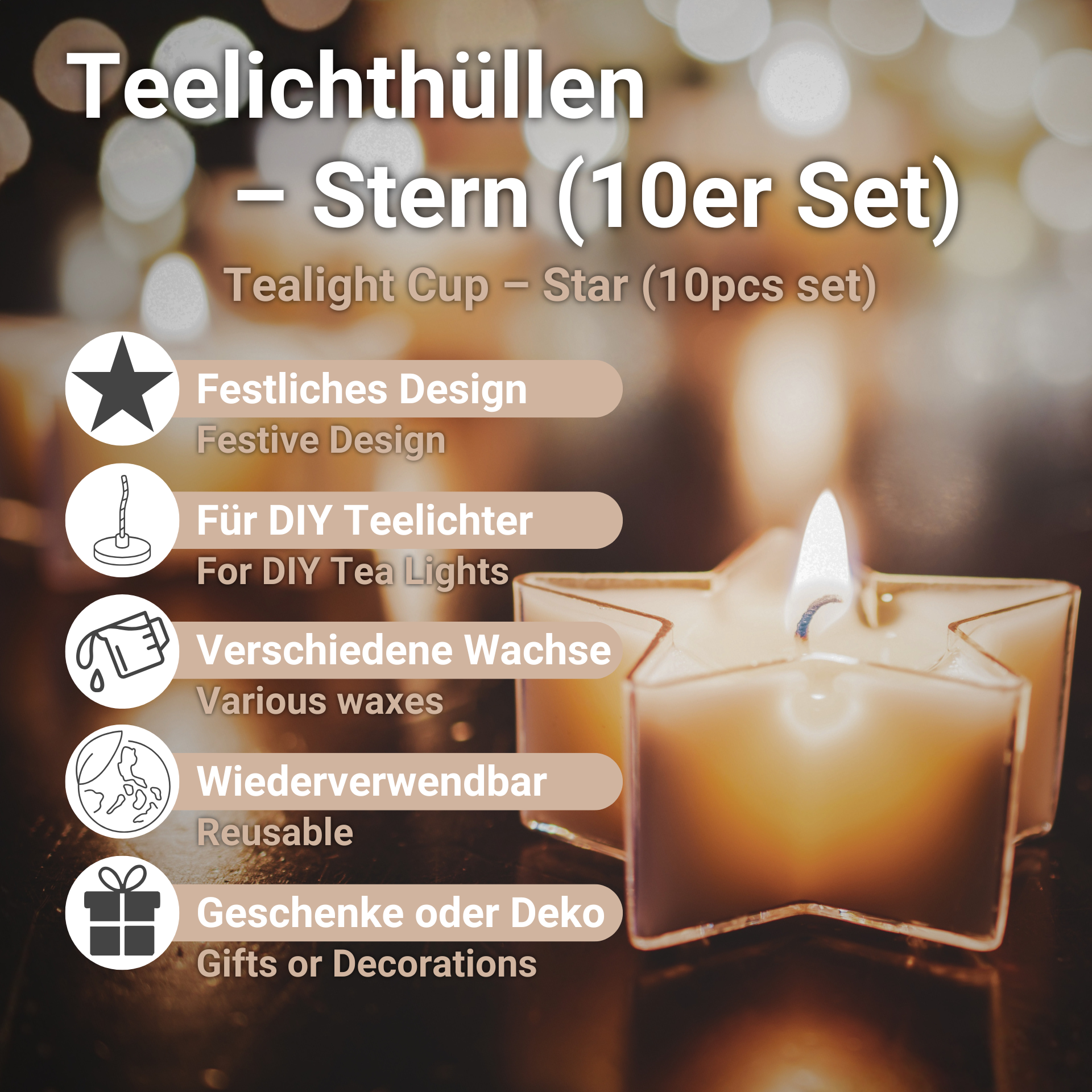 Tealight Cup – Star (10pcs)