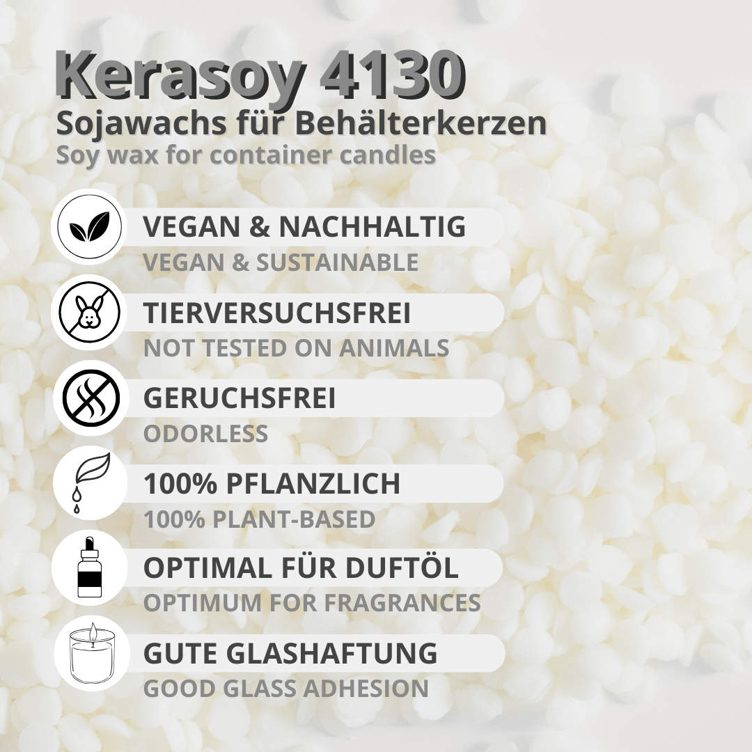 Sojawachs Kerasoy 4130 für Behälterkerzen