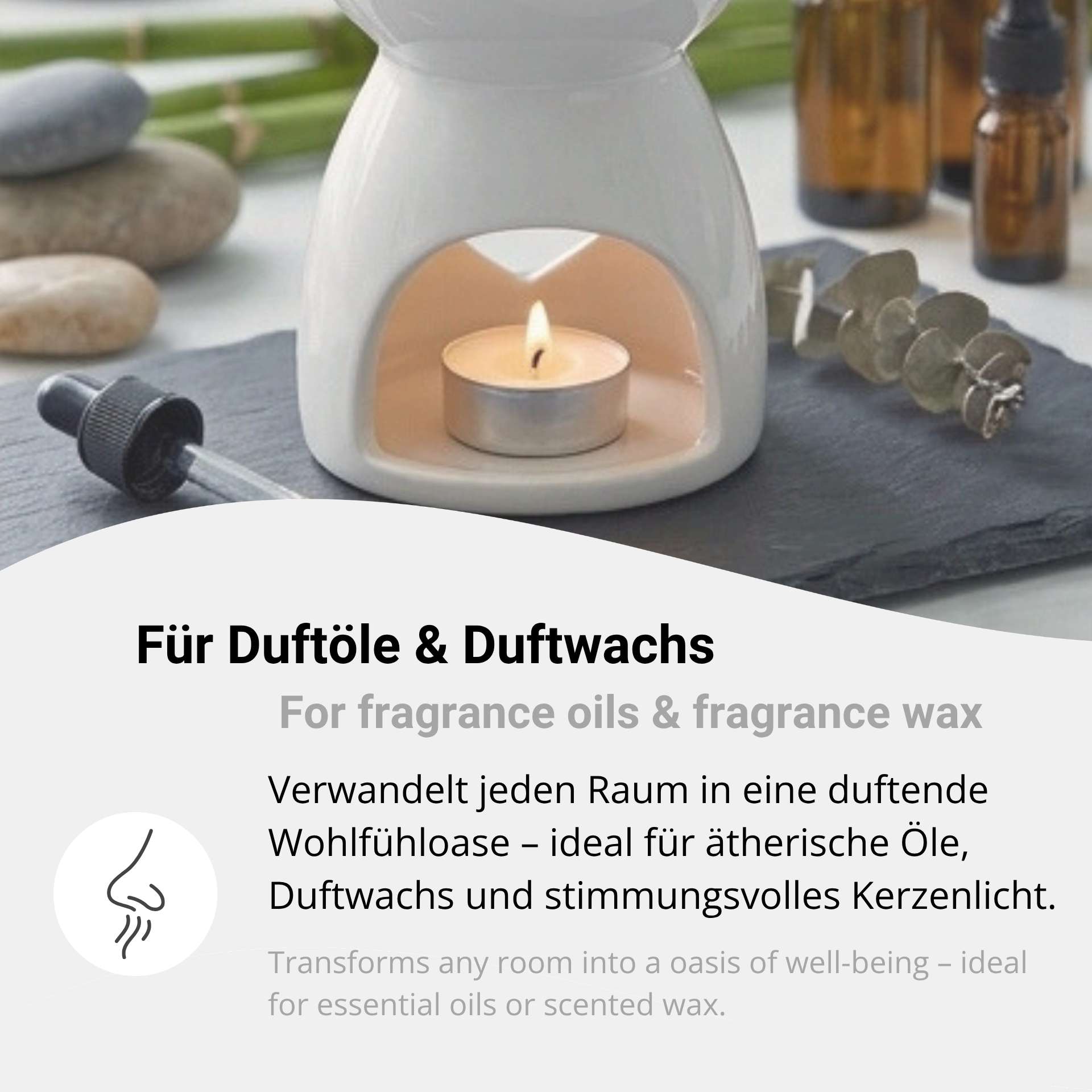 Ceramic Tealight Wax Melt Burner with Heart Cut-Out