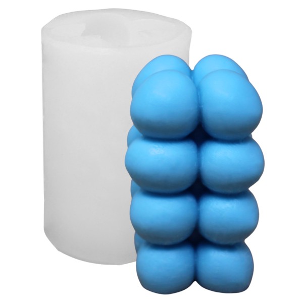 Candle mould tall bubble candle with sample candle