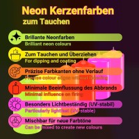 Preview: Neon candle colours for dipping Preview: Neon candle colours for dipping