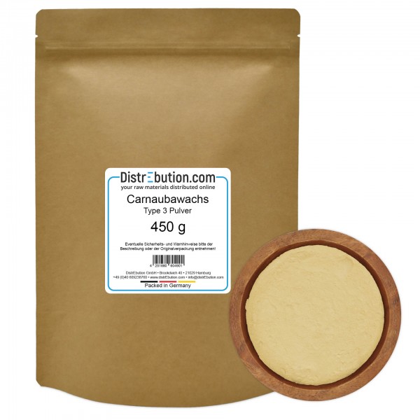 Carnaubawachs Type 3 hellfettgrau Pulver 450 g