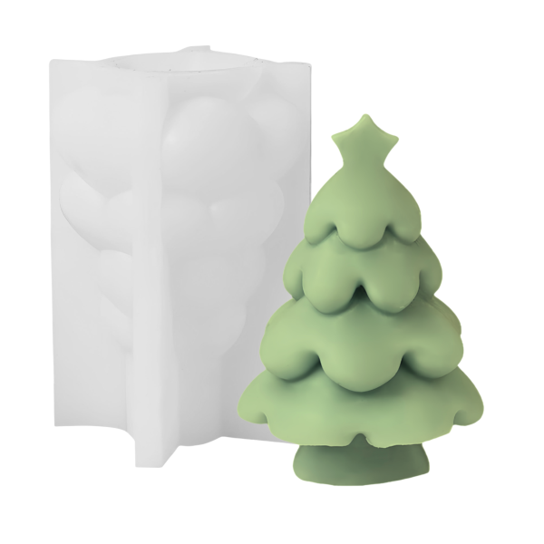 Kerzenform Weihnachtsbaum mit Beispielkerze