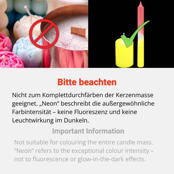 Neon candle colours for dipping