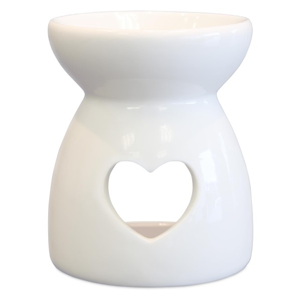 Ceramic Tealight Wax Melt Burner with Heart Cut-Out