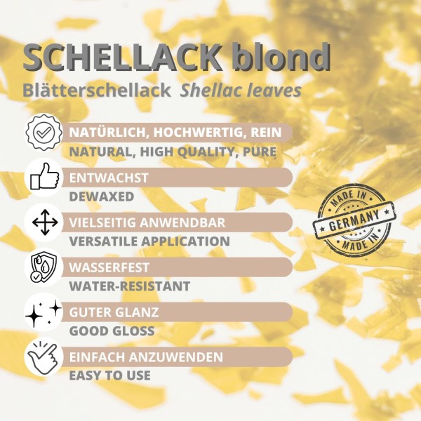 Schellack Blond Flocken entwachst