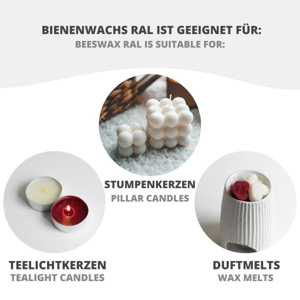 Bienenwachs RAL weiß Pastillen Kerzenwachs