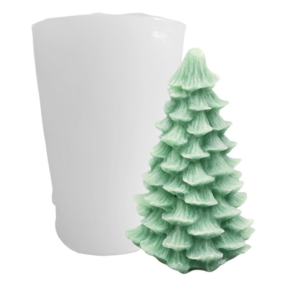 Kerzenform Tannenbaum mit Beispielkerze