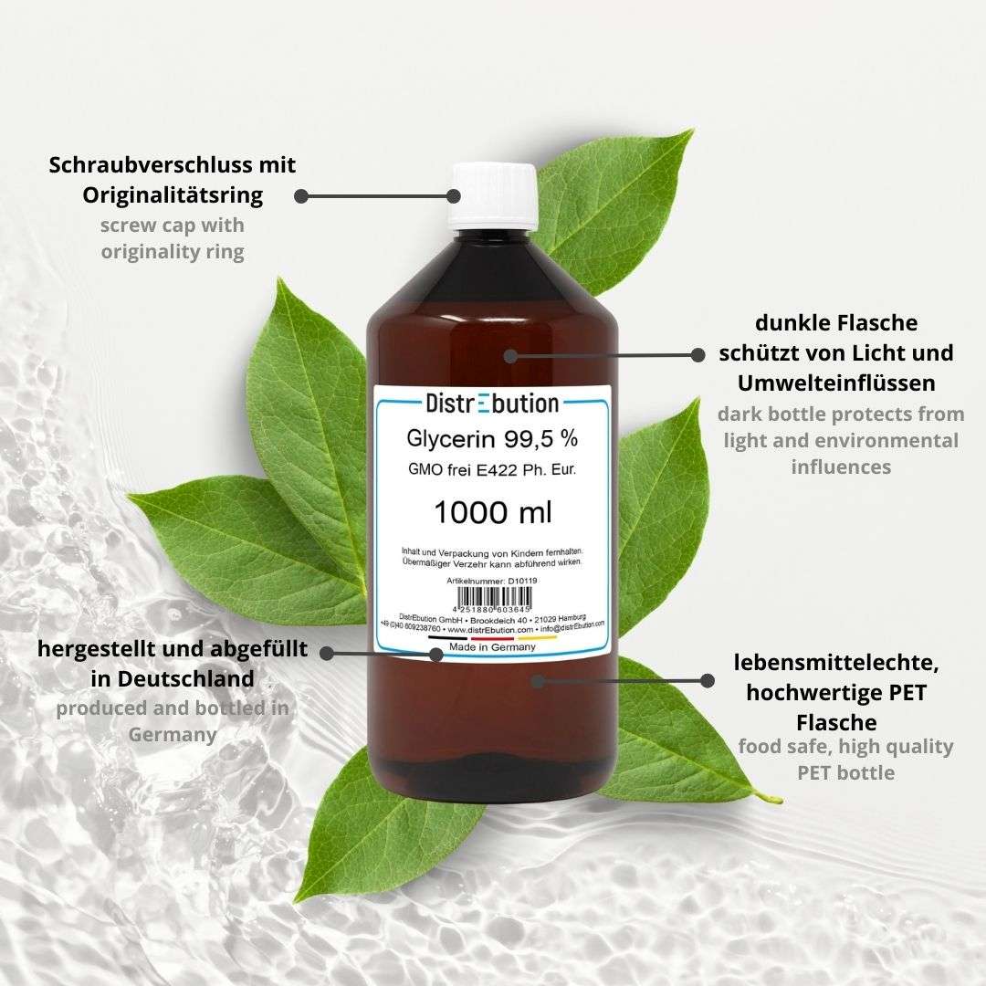 GiDeli Glycerin 99,5% rein 2 x 1L Glyzerin VG Pharmaqualität E422 pflanzlich, vegan, farb-, geruchlos
