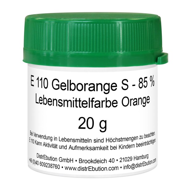 E 110 Gelborange S Lebensmittelfarbe Orange 20 g