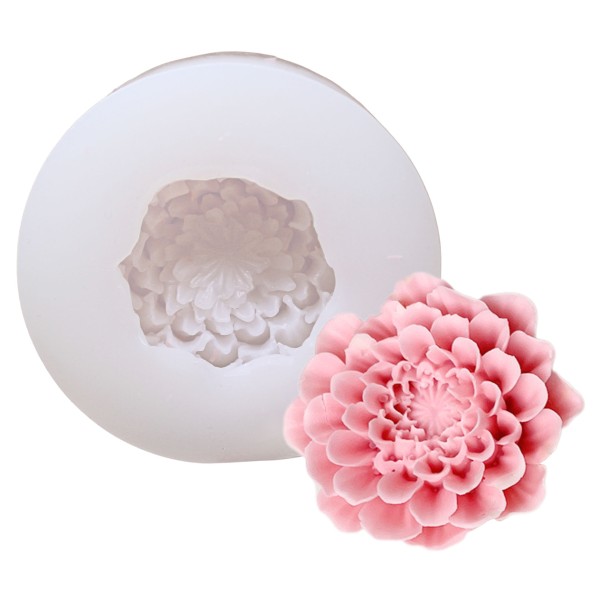 Kerzenform Blüte Dahlie mit Beispielkerze