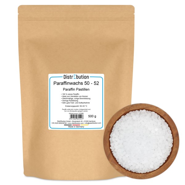 Paraffinwachs Pastillen 50–52 °C, Vollraffiniert, Made in Germany